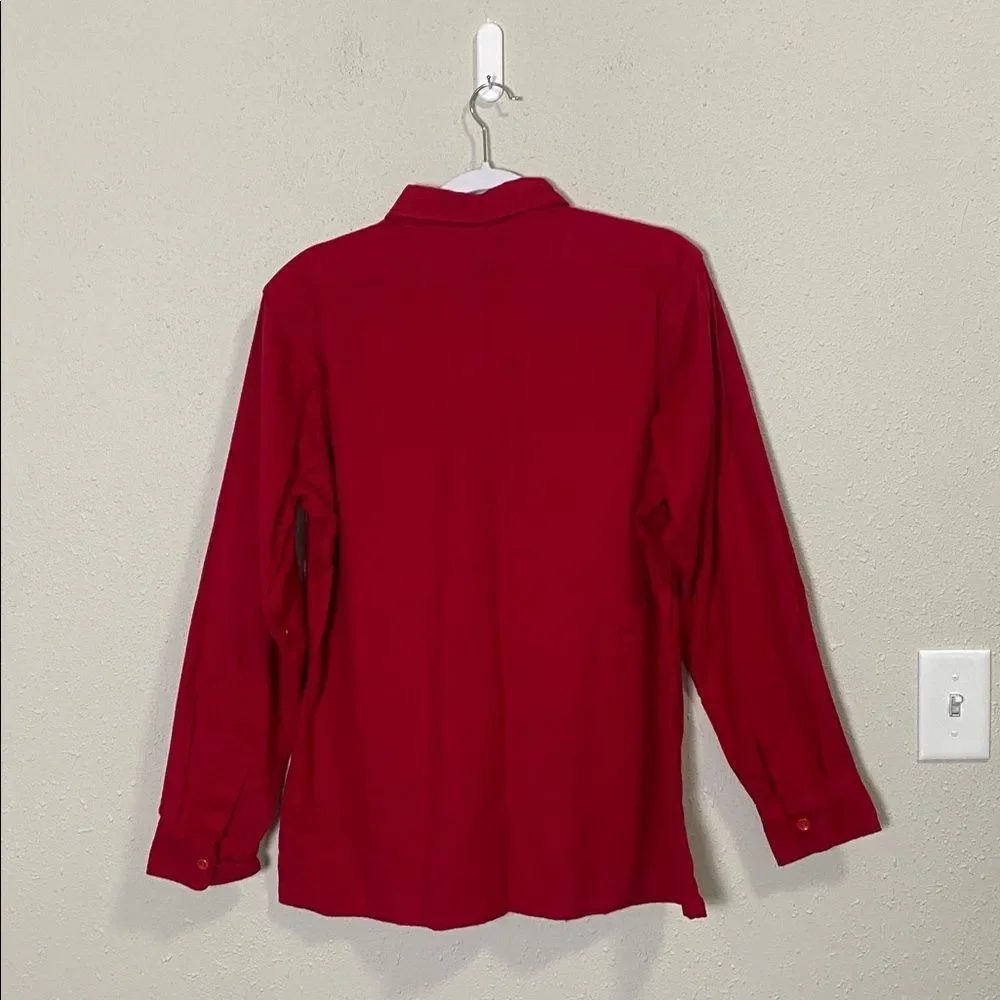 Vintage 80s-90s Red L.L. Bean Button Front Barn Shacket Women's Size 18